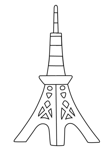 Tokyo Tower Emoji From Structures Coloring Page